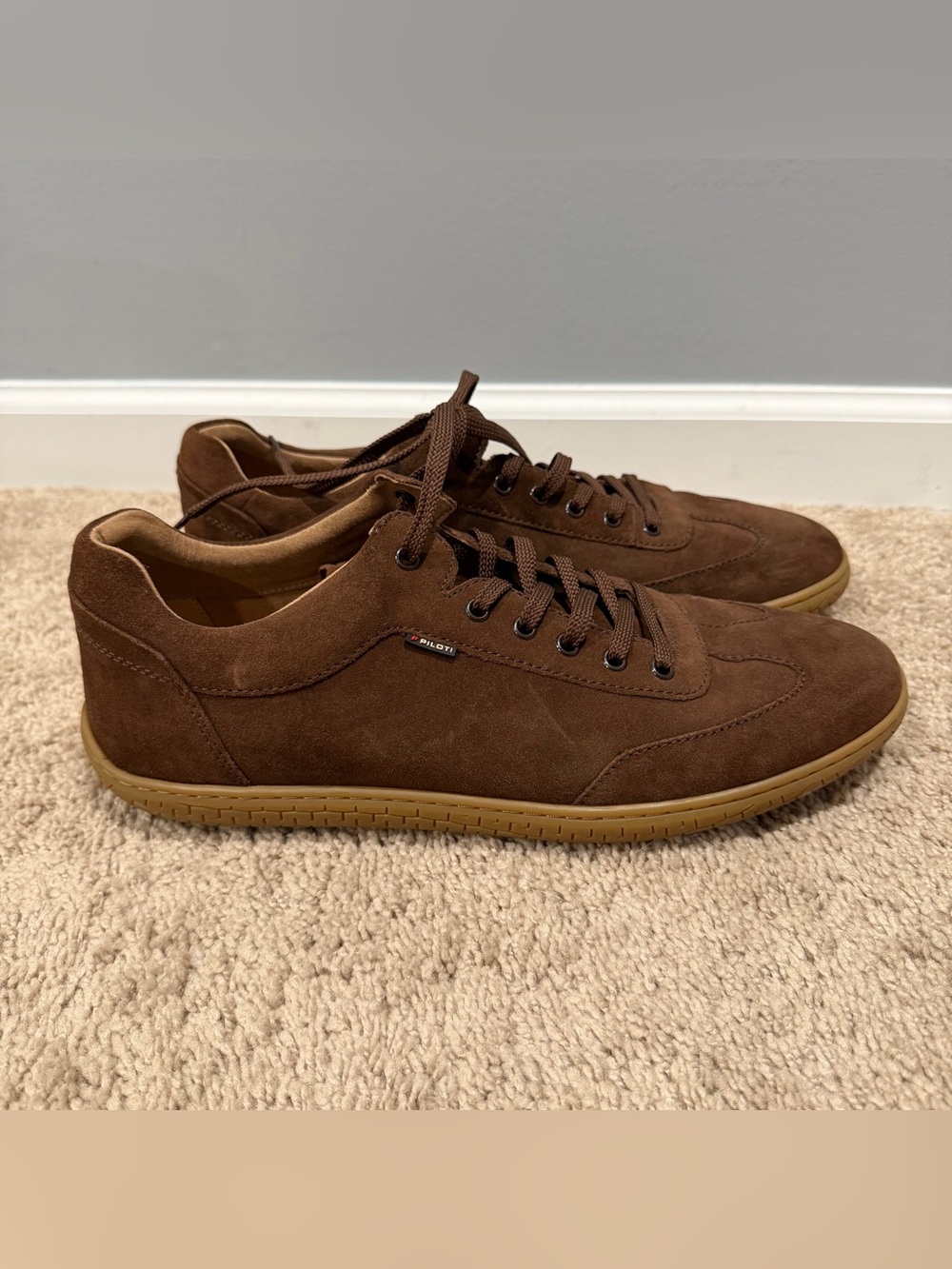 Piloti Shift Driving Shoes Men’s 12 Brown Suede Gum Sole Made in Portugal